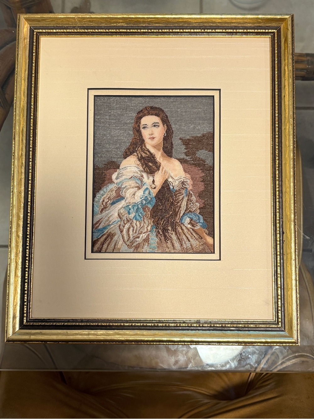 Vintage Wiehler Gobelin Needlepoint Framed Art